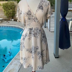 Cream Floral Dress